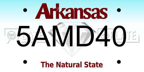 5AMD40 Arkansas License Plate