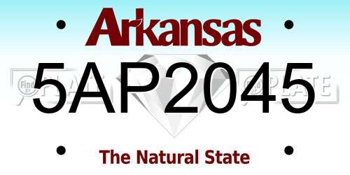 5AP2045 Arkansas License Plate
