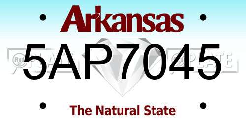 5AP7045 Arkansas License Plate