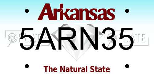 5ARN35 Arkansas License Plate