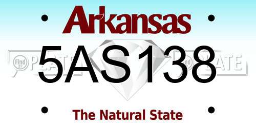 5AS138 Arkansas License Plate