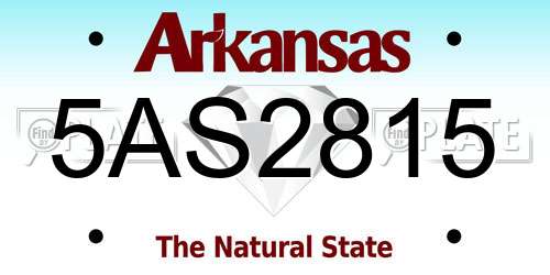 5AS2815 Arkansas License Plate