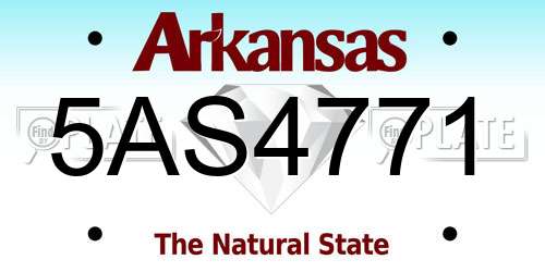 5AS4771 Arkansas License Plate