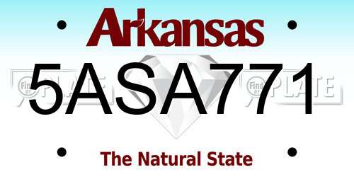 5ASA771 Arkansas License Plate