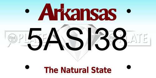 5ASI38 Arkansas License Plate