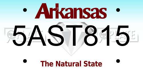 5AST815 Arkansas License Plate
