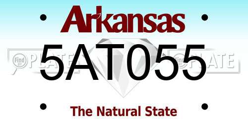 5AT055 Arkansas License Plate