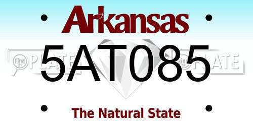 5AT085 Arkansas License Plate