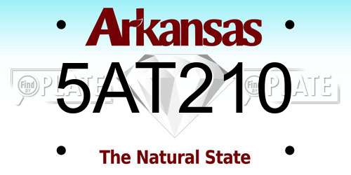 5AT210 Arkansas License Plate