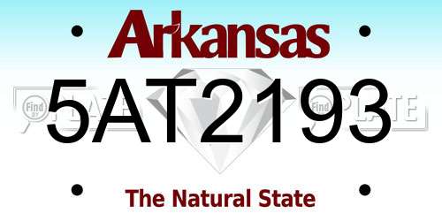 5AT2193 Arkansas License Plate