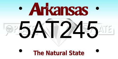 5AT245 Arkansas License Plate