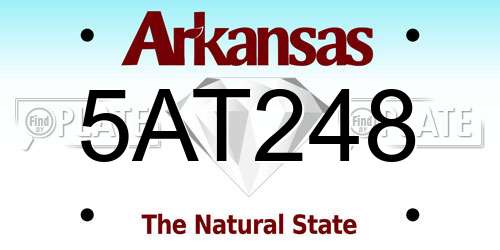 5AT248 Arkansas License Plate