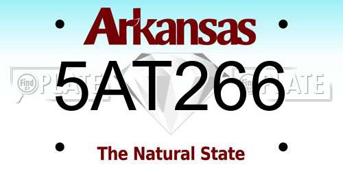 5AT266 Arkansas License Plate