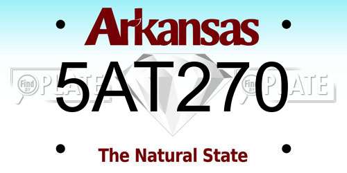 5AT270 Arkansas License Plate