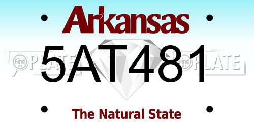 5AT481 Arkansas License Plate