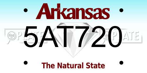 5AT720 Arkansas License Plate
