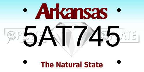 5AT745 Arkansas License Plate