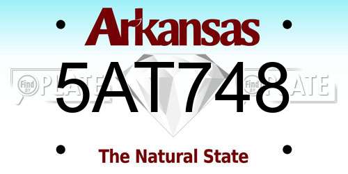 5AT748 Arkansas License Plate