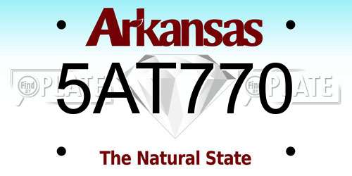 5AT770 Arkansas License Plate