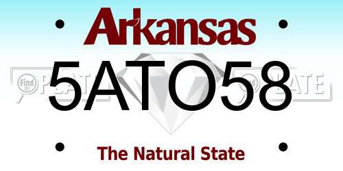 5ATO58 Arkansas License Plate