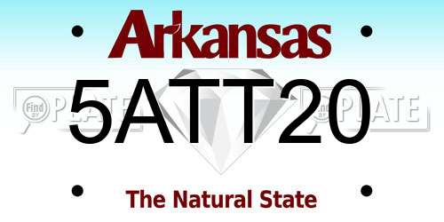 5ATT20 Arkansas License Plate