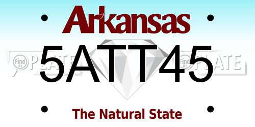 5ATT45 Arkansas License Plate