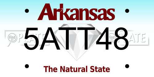 5ATT48 Arkansas License Plate
