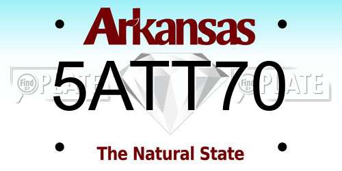 5ATT70 Arkansas License Plate