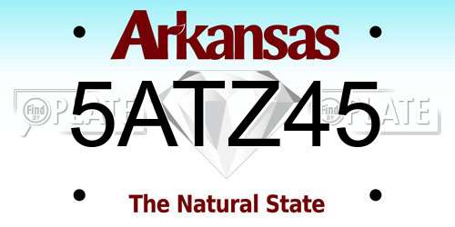 5ATZ45 Arkansas License Plate