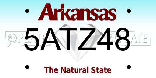 5ATZ48 Arkansas License Plate