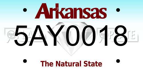 5AY0018 Arkansas License Plate