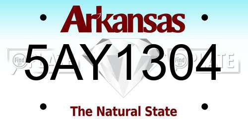 5AY1304 Arkansas License Plate