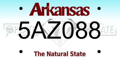 5AZ088 Arkansas License Plate