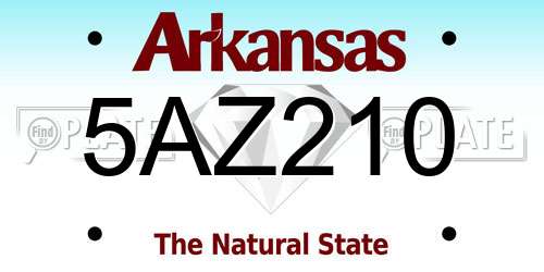 5AZ210 Arkansas License Plate