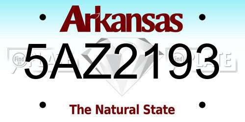 5AZ2193 Arkansas License Plate