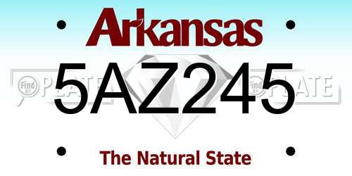 5AZ245 Arkansas License Plate