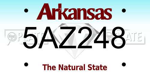 5AZ248 Arkansas License Plate