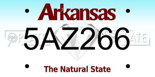 5AZ266 Arkansas License Plate