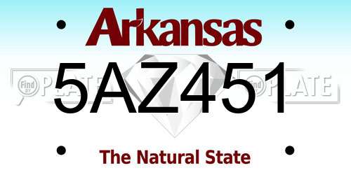5AZ451 Arkansas License Plate