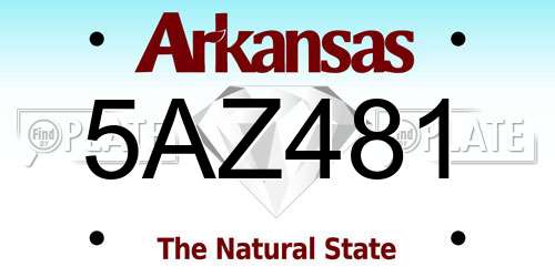 5AZ481 Arkansas License Plate