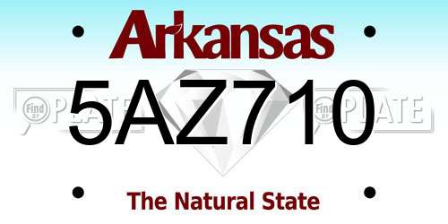 5AZ710 Arkansas License Plate