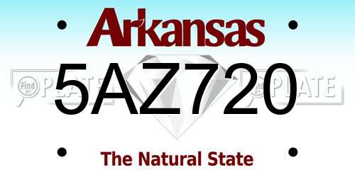 5AZ720 Arkansas License Plate