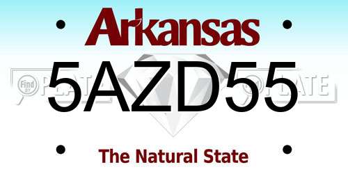 5AZD55 Arkansas License Plate