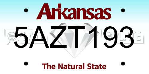 5AZT193 Arkansas License Plate