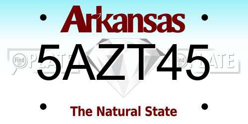 5AZT45 Arkansas License Plate