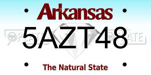 5AZT48 Arkansas License Plate