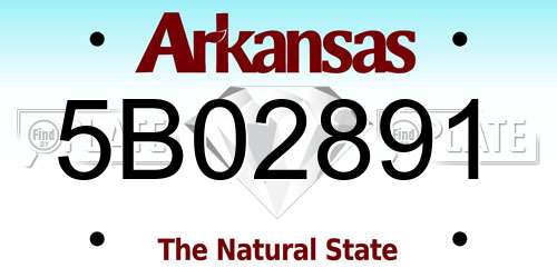 5B02891 Arkansas License Plate