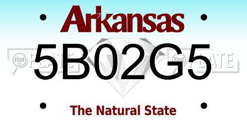 5B02G5 Arkansas License Plate