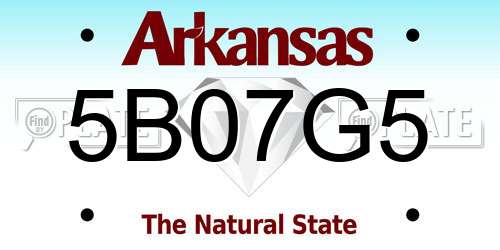 5B07G5 Arkansas License Plate