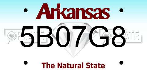 5B07G8 Arkansas License Plate